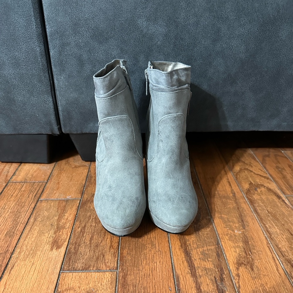 Michael Antonio Charcoal Wedge Booties